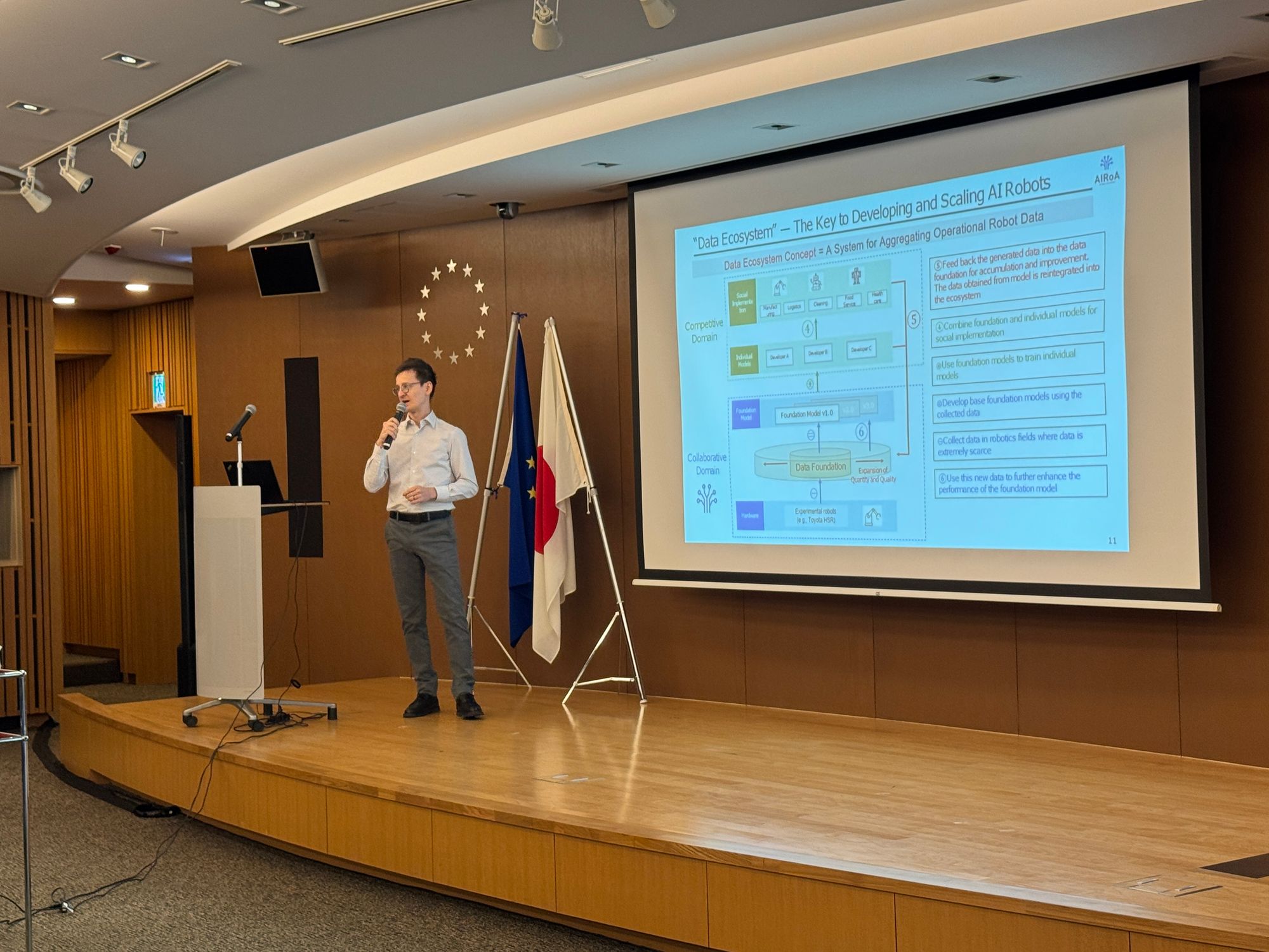 Participants at the Tokyo AI EU-Japan AI Bridge - Connecting International Researchers with Japan's AI Ecosystem event.